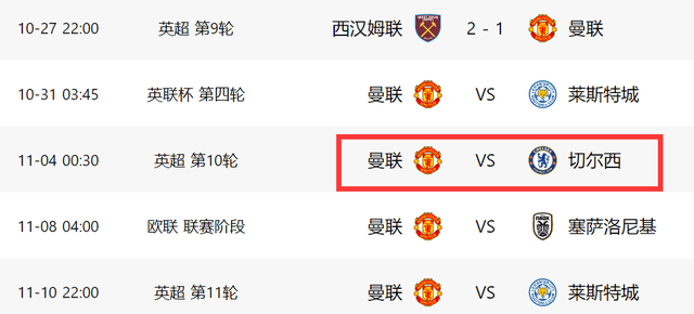 曼联逆袭击败切尔西，排名升至前四